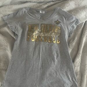 Gray with gold details New Orleans Football Womens T-Shirt